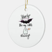 Korte vleermuis grappig retro keramisch ornament (Links)