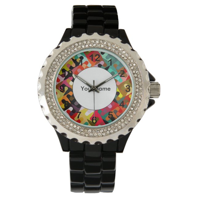 Korte vormen abstract ontwerp horloge (Voorkant)