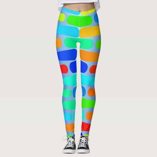 Korte vormen abstract ontwerp leggings (Voorkant)