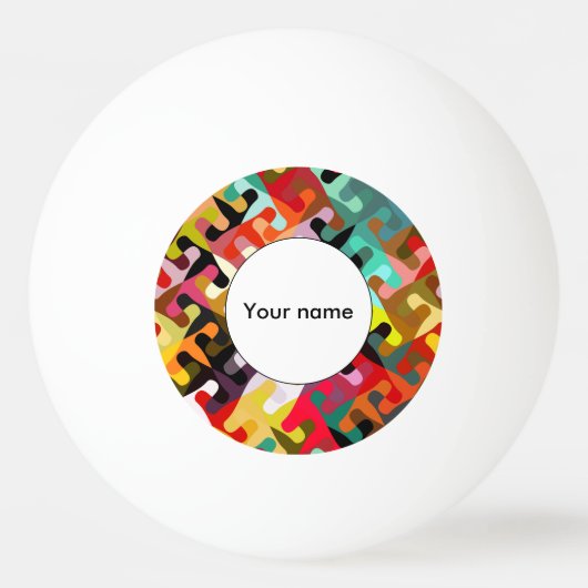 Korte vormen abstract ontwerp pingpongbal (Voorkant)