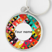 Korte vormen abstract ontwerp sleutelhanger (Voorkant)