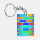 Korte vormen abstract ontwerp sleutelhanger (Voorkant Links)
