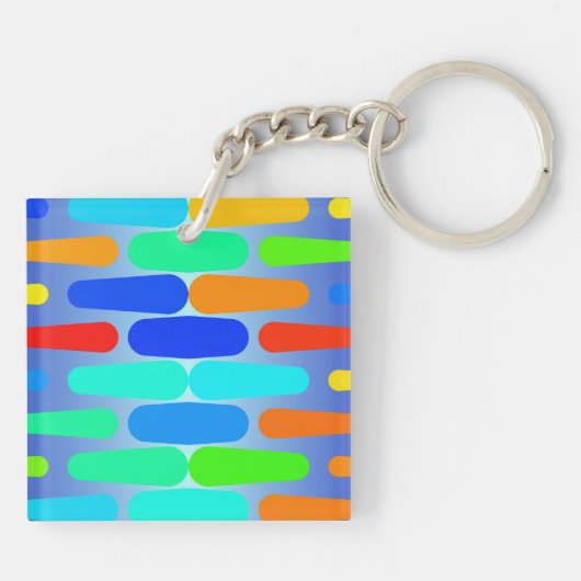 Korte vormen abstract ontwerp sleutelhanger (Achterkant)