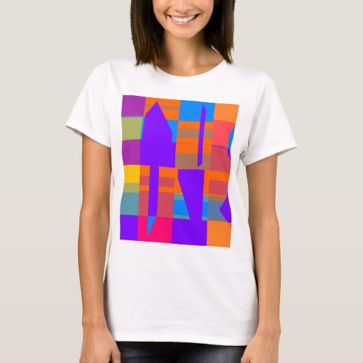 Korte vormen abstract ontwerp t-shirt (Voorkant)