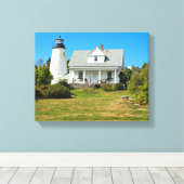 Korte vuurtoren, snijdoek canvas afdruk (Insitu (Houten vloer))