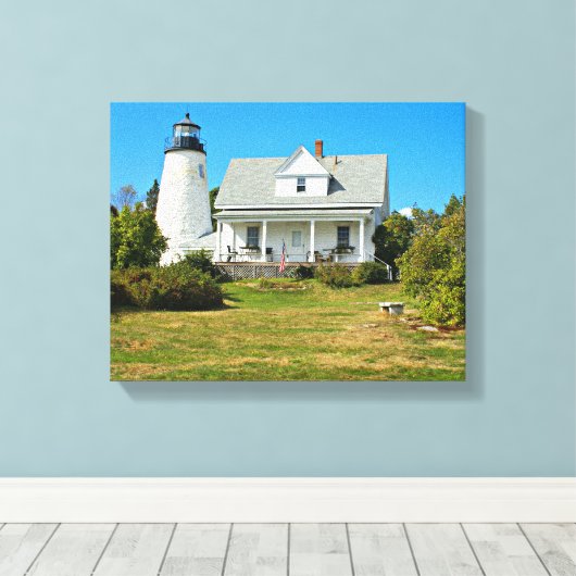 Korte vuurtoren, snijdoek canvas afdruk (Insitu (Houten vloer))