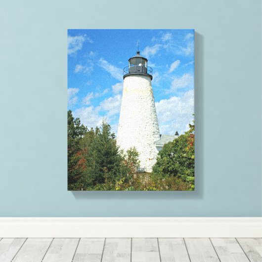 Korte vuurtoren, snijdoek canvas afdruk (Insitu (Houten vloer))