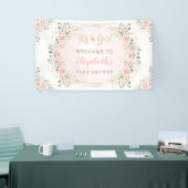 Korte Waterverf Floral Rozen Shower Welkom Spandoek (Beurs)