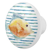 KORTE WATERVERF TROPISCHE VIS, ACHTERVACATIE KERAMISCHE KNOP (Rechts)