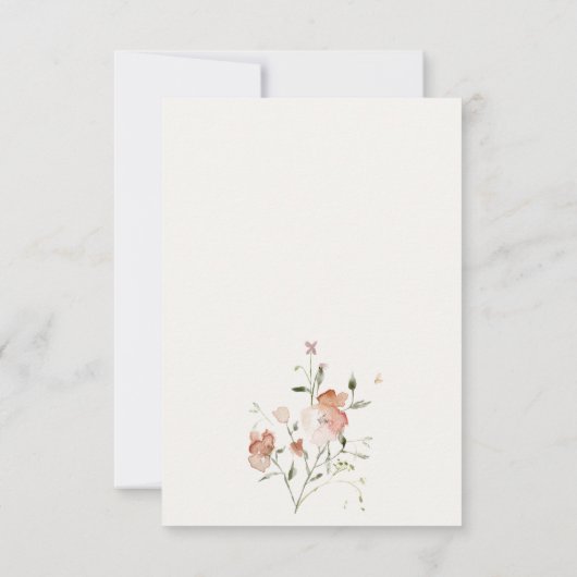 Korte Waterverf van het weide beest RSVP Kaartje (Achterkant)