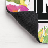 Korte Waterverf Voorjaarsbloei Floral Monogram Muismat (Hoek)