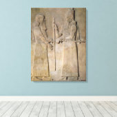 Korte weergave van Sargon II en een vizier Canvas Afdruk (Insitu (Houten vloer))