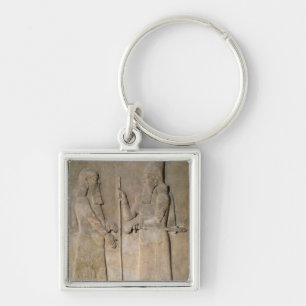 Korte weergave van Sargon II en een vizier Sleutelhanger