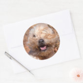 Korte wielschilderij met coating ronde sticker (Envelop)