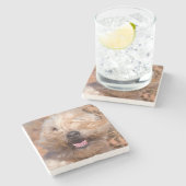 Korte wielschilderij met coating stenen onderzetter (Zijkant)