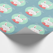 Korte witte paasbundel met roze harten cadeaupapier (Hoek)