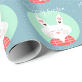 Korte witte paasbundel met roze harten cadeaupapier (Rol Hoek)