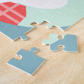 Korte witte paasbundel met roze harten legpuzzel (Zijkant)