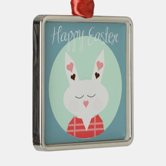 Korte witte paasbundel met roze harten metalen ornament (Rechts)