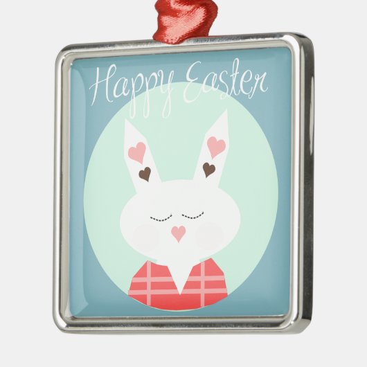 Korte witte paasbundel met roze harten metalen ornament (Links)