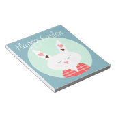 Korte witte paasbundel met roze harten notitieblok (Schuin)