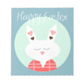 Korte witte paasbundel met roze harten notitieblok (Voorkant)