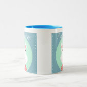 Korte witte paasbundel met roze harten tweekleurige koffiemok (Center)