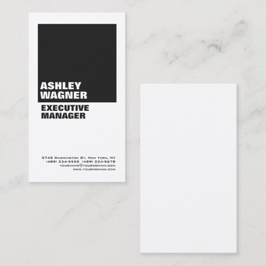 Korte witte vlek, professionele minimalist visitekaartje (Voorkant / Achterkant)