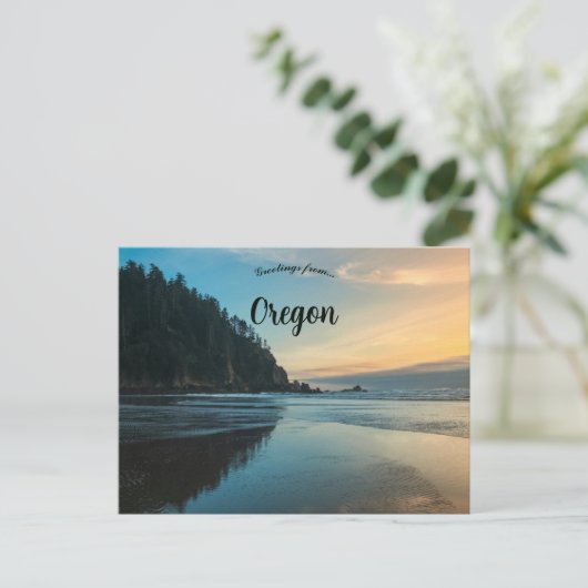Korte zandstrand Oregon Briefkaart (Staand voorkant)