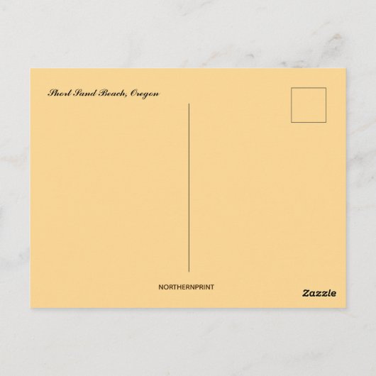Korte zandstrand Oregon Briefkaart (Achterkant)