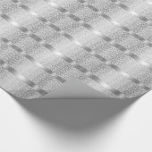 Korte zilveren stripes White Damask Cadeaupapier (Hoek)
