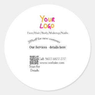 Korteingsaanbod voor spa-massagesalon contact ronde sticker