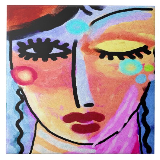 Kortere dagen voor Abstract digitaal schilderen Tegeltje (Voorkant)