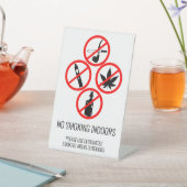 Kortetermijnverhuurbedrijf geen roken binnenshuis reclamebord met voetstuk (Insitu)