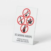 Kortetermijnverhuurbedrijf geen roken binnenshuis reclamebord met voetstuk (Voorkant)