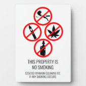 Kortetermijnverhuurde onderneming geen rooksigaret fotoplaat (voorkant)