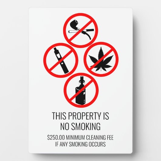 Kortetermijnverhuurde onderneming geen rooksigaret fotoplaat (voorkant)