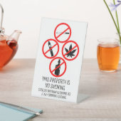 Kortetermijnverhuurde onderneming geen rooksigaret reclamebord met voetstuk (Insitu)