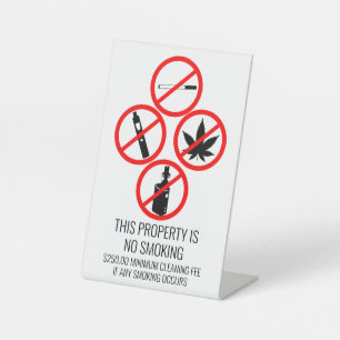 Kortetermijnverhuurde onderneming geen rooksigaret reclamebord met voetstuk