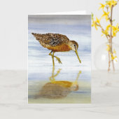 kortgefactureerde Dowitcher-Kaart Kaart (Gele Bloem)
