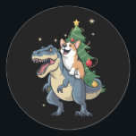 Korthals Christmas Dinosauriër Boom Rex Vakantie K Ronde Sticker<br><div class="desc">Korthals Kerstmis Dinosauriër Boom Rex Vakantie Kerstmis Cadeau</div>