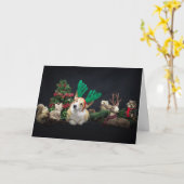 Korthals met gewei en bosvrienden Kerstmis Kaart (Gele Bloem)