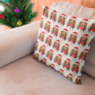 Korthalsdachshund-hondenras Kerstmis Kussen