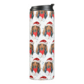 Korthalske Dachshond Kerst Thermosbeker (Gedraaid links)