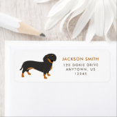 Kortharige Dachshund Retouradreslabel Etiket (Insitu)