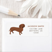 Kortharige Dachshund Retouradreslabel Etiket (Insitu)