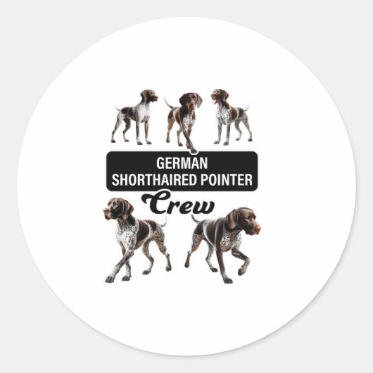 kortharige duitse stuurmansbemanning ronde sticker (Voorkant)
