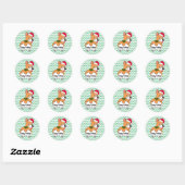 Kortharige Hond Kerstmis Ronde Sticker (Vel)