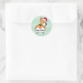 Kortharige Hond Kerstmis Ronde Sticker (Tas)
