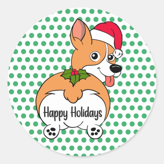 Kortharige Hond Kerstmis Ronde Sticker (Voorkant)